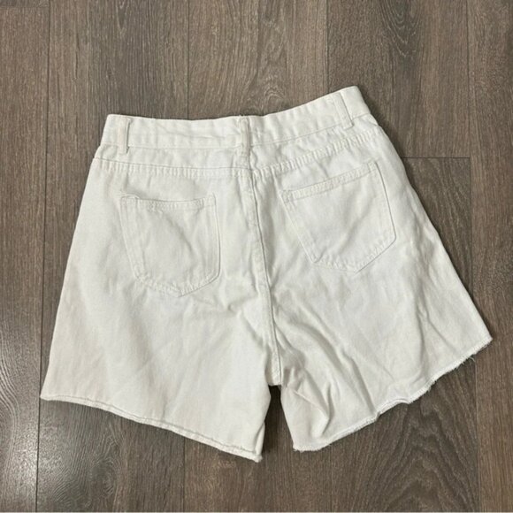 Oak + Fort Bermuda Jorts Jean Shorts High Rise Cutoffs Distressed denim Large - Picture 5 of 16